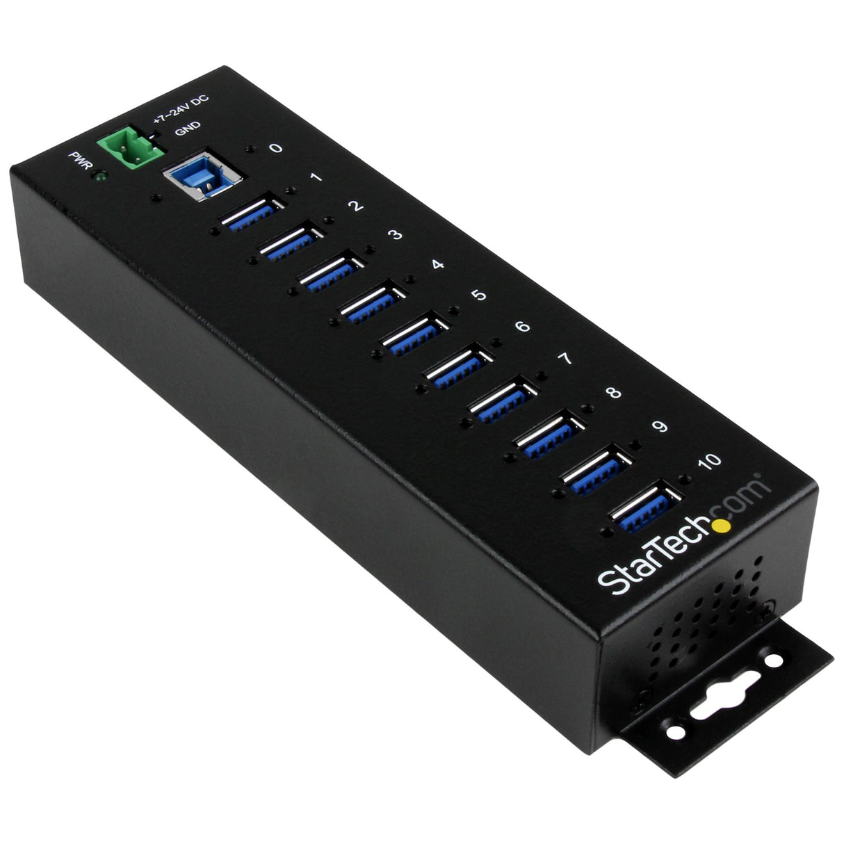 StarTech.com Hub Industrial de 10 Puertos USB 3.0 - 5Gbps - Ladrón Concentrador USB-A con Protección Antiestática ESD y 
