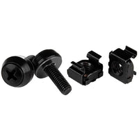 StarTech.com Paquete de 100 Tornillos y Tuercas Enjauladas Cage Nuts M5x12mm - Negro Accesorios para rack Tornillo Negro