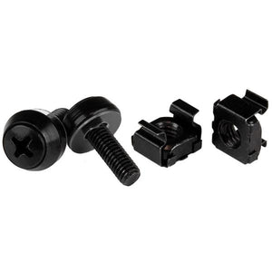 StarTech.com Paquete de 100 Tornillos y Tuercas Enjauladas Cage Nuts M5x12mm - Negro Accesorios para rack Tornillo Negro