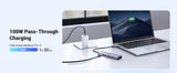 Ugreen 15596 base para portátil y replicador de puertos Alámbrico USB 3.2 Gen 1 (3.1 Gen 1) Type-A + Type-C Aluminio