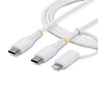 2M-U2-LNTC-CABLE - StarTech.com Cable de Carga USB-C de 2m con Adaptador Lightning - Cable Cargador USB Tipo C - 30W/60W(3A) - Cable Tipo C