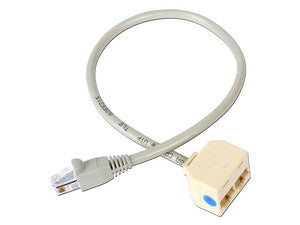 Splitter RJ45 de 2x Hembra a 1x Macho, 330 mm, Blindaje Completo, 1 Gbps.