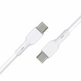 Cable BRobotix de Conector USB-C 3.0 a USB-C 3.0, Compatible con carga rápida, 1m. Color Blanco.