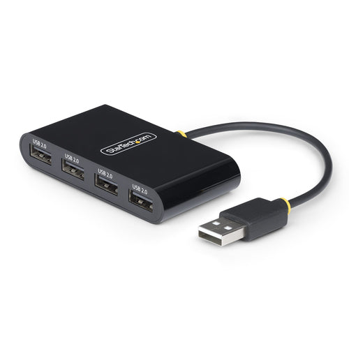 StarTech.com Hub USB 2.0 de 4 Puertos - Ladrón USB Alimentado por el Bus - 480Mbps - Hub Portátil Externo USB - Multipli