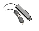 HP Poly Adaptador TAA USB a QD Poly DA75, negro, Adaptador de interfase
