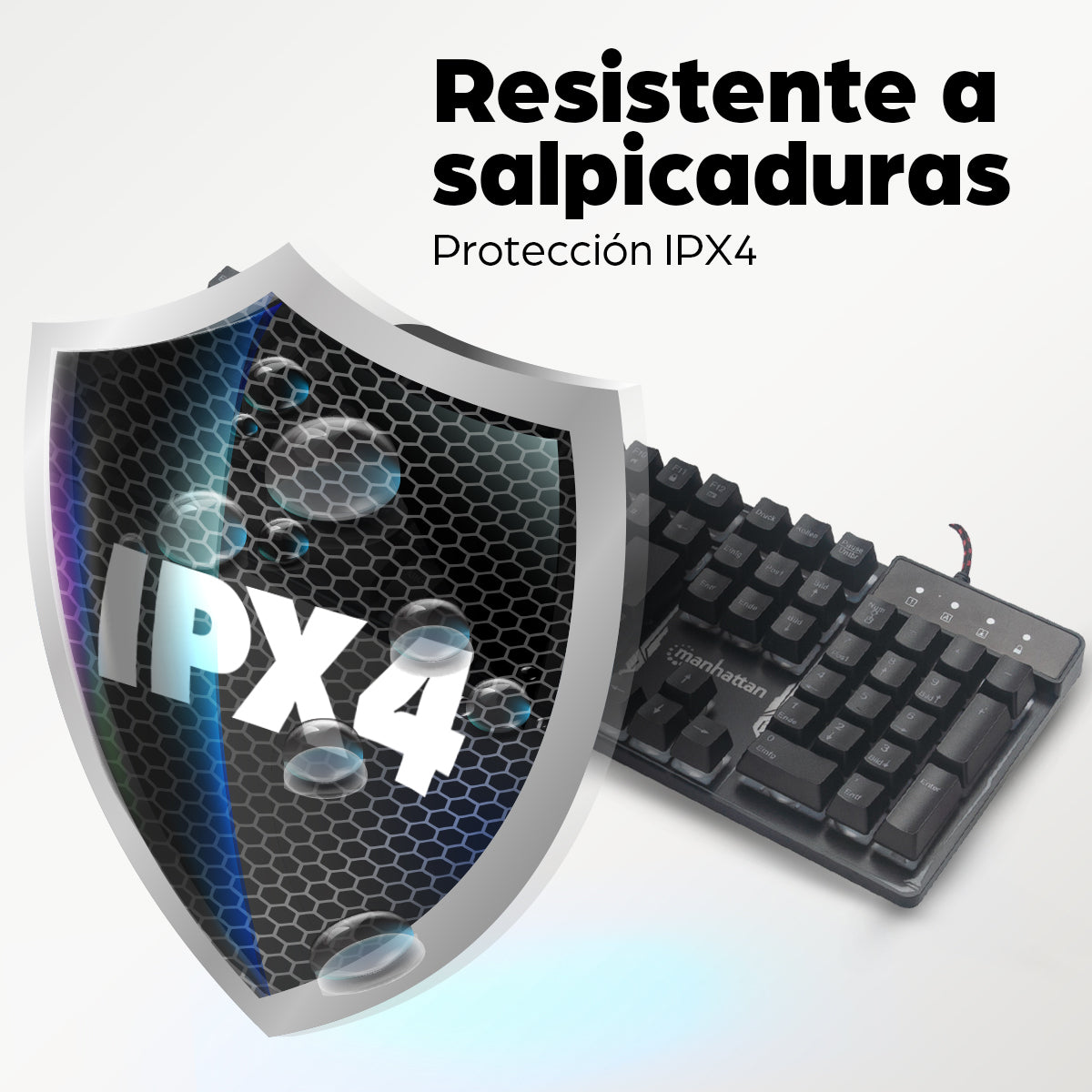 Manhattan Teclado gaming — Edición Base Metálica Teclado Juego Alámbrico USB QWERTY