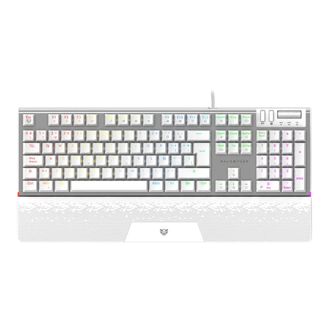 Balam Rush BR-936798 teclado Juego USB Blanco, Tamaño completo (100%), Alámbrico, Interruptor mecánico