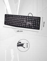 TechZone Alámbrico teclado Universal USB QWERTY Negro, Tamaño completo (100%)