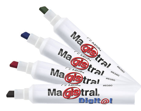 Marcador Magistral Digital Pizarrón Blanco Colores Surtidos Estuche C/4 Pzas - 8384