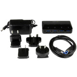 StarTech.com Concentrador USB 3.0 de 4 Puertos - 5Gbps - Ladrón con Puertos de Carga y Sincronización - Hub con 1 Puerto de 2,4A hubs de interfaz USB 3.2 Gen 1 (3.1 Gen 1) Type-B USB 3.2 Gen 1 (3.1 Gen 1) Type-A 5 5