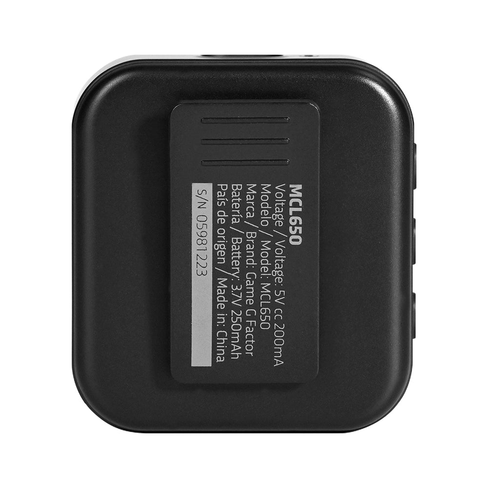 Kit 2 Microfonos Lavalier Game Factor USB 2.4GHz Cancelación de Ruido Negro