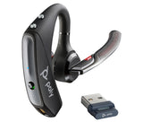 HP Poly Auriculares con Bluetooth Poly Voyager 5200 USB-A + adaptador BT700, Inalámbrico, Oficina/Centro de llamadas, 100 - 20000 Hz