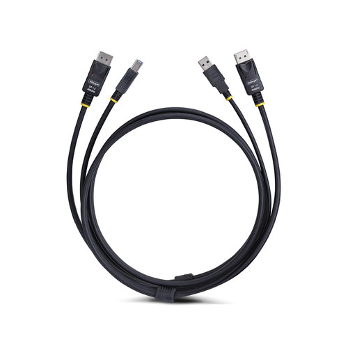 StarTech.com Cable KVM DisplayPort y USB 3.0 5Gbps de 1,8m - 4K 60Hz - Cable Combo DP 1.2 y USB para Switch Conmutador K