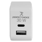 Perfect Choice PC-240426 cargador de dispositivo móvil Universal Blanco Corriente alterna Carga rápida Interior