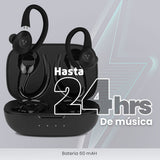 AUDÍFONOS VORAGO ESB-500-PLUS TWS BLUETOOTH 5.0 IPX5 MANOS LIBRES EARHOOKS DESMONTABLES.