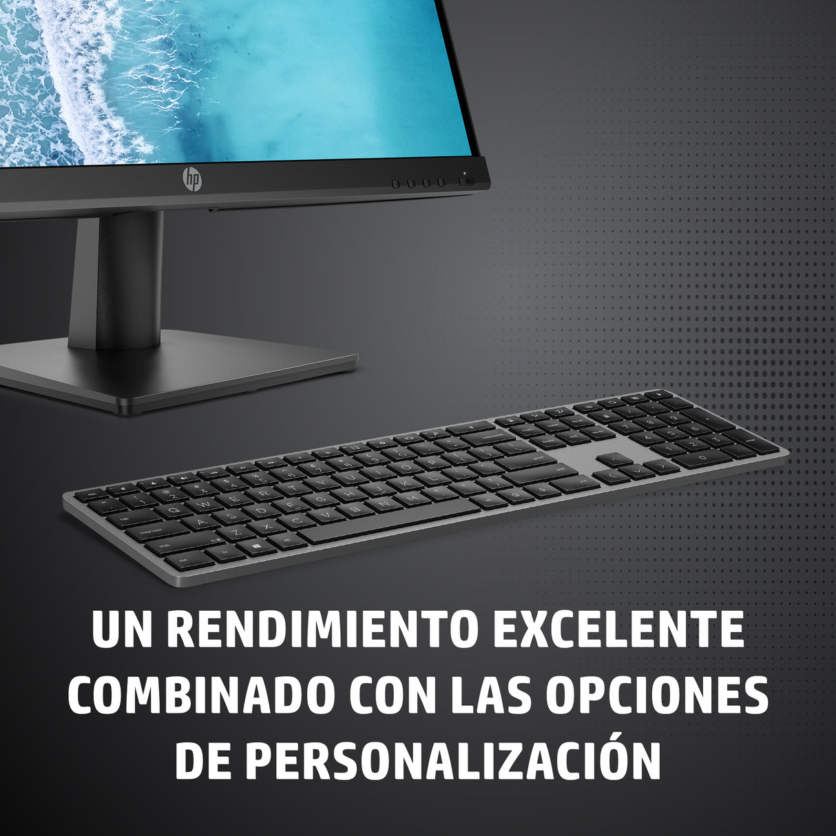 HP Teclado inalámbrico 975 de modo dual, Tamaño completo (100%), RF inalámbrico + bluetooth, Negro