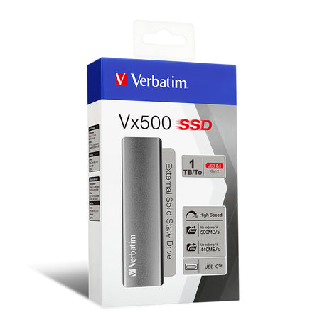 Verbatim Vx500 unidades externas de estado sólido 1 GB 500 MB/s 440 MB/s USB Tipo C