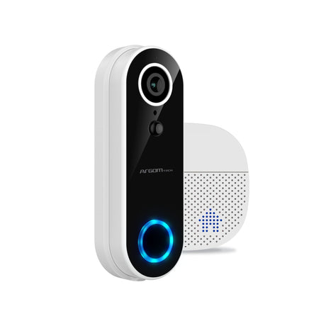ArgomTech ARG-SV-8002WT kit de timbre Negro, Blanco, 100 Db, De 2 vías, MicroSD (TransFlash)