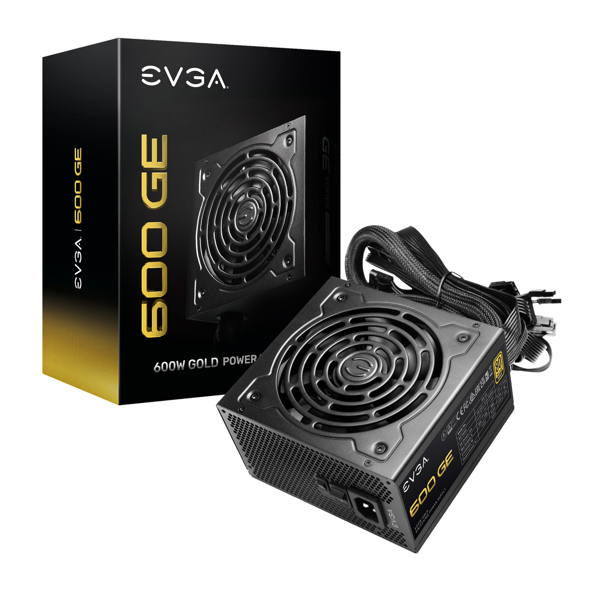 EVGA 600 GE 80 Plus Gold 600W unidad de fuente de alimentación, 100 - 240 V, No modular