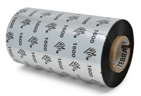 Zebra 1600 Wax Cinta Adhesiva 300 m 11 mm 24 pieza(s) Negro