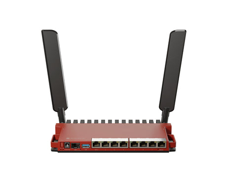 L009UiGS-2HaxD-IN, Ruteador WiFi-6 574Mbps, CPU 800MHz, 512M RAM, 8xGEth, 1xSFP 2.5G, Serie y USB, RouterOS v7