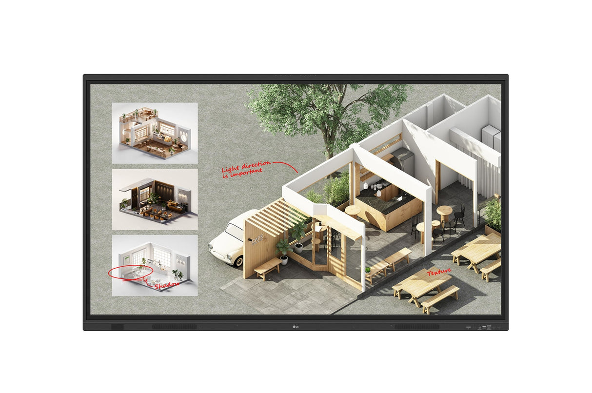 LG CreateBoard Standard pizarra blanca interactiva 190,5 cm (75") 3840 x 2160 Pixeles Pantalla táctil Negro