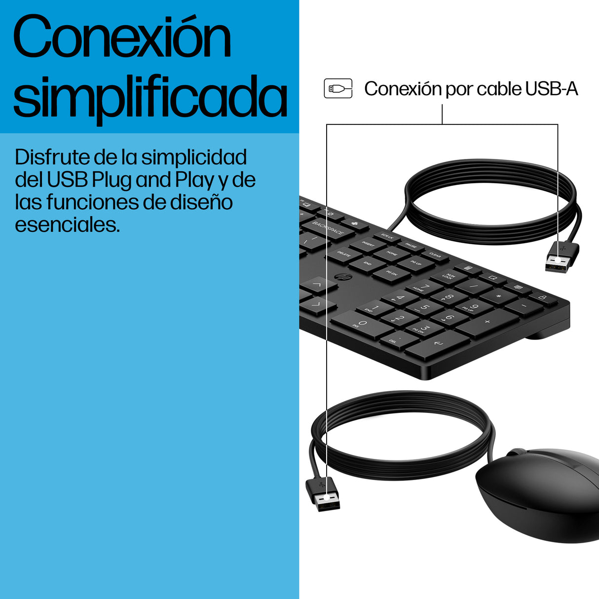 HP Teclado y ratón con cables Desktop 320MK