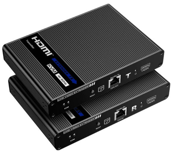 Extensor de Video HDMI sobre IP 4K 30 Hz hasta 70m en 1080p y 40m en 4K con Cat 6/6A/7, Cero Latencia, Soporta KVM, HDR,