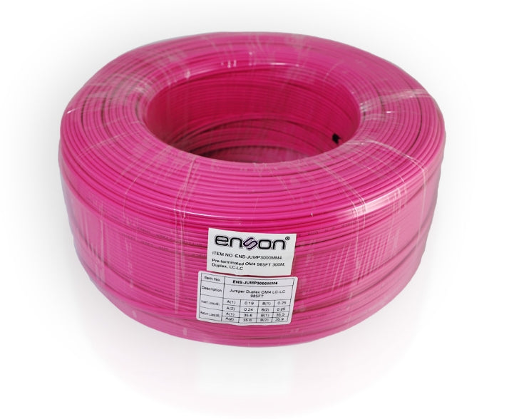 Enson ENS-JUMP3000MM4 cable InfiniBand y de fibra óptica 300 m Rosa | Cables InfiniBand y de fibra óptica
