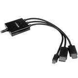 StarTech.com Cable Conversor HDMI, DisplayPort o Mini DisplayPort a HDMI de 2m - Adaptador DP y Mini DP Adaptadores de c