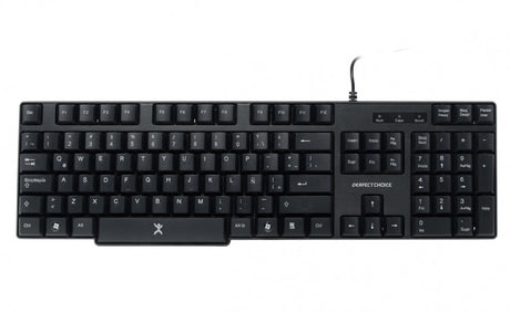 Perfect Choice PC-200970 teclado Universal USB QWERTY Negro, Tamaño completo (100%), Alámbrico