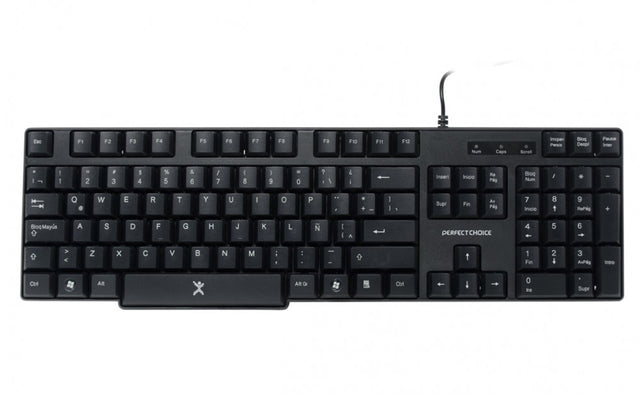 Perfect Choice PC-200970 teclado Universal USB QWERTY Negro, Tamaño completo (100%), Alámbrico