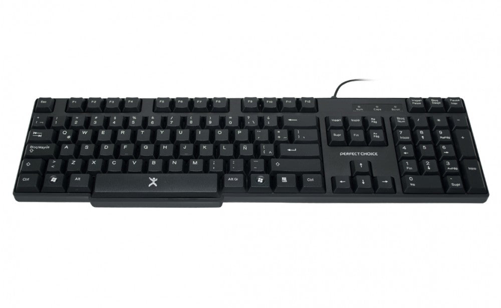 Perfect Choice PC-200970 teclado Universal USB QWERTY Negro, Tamaño completo (100%), Alámbrico