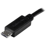 StarTech.com Cable USB OTG de 20cm - Cable Adaptador Micro USB a Micro USB - Macho a Macho, 0.203 m, Negro
