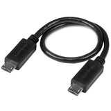 StarTech.com Cable USB OTG de 20cm - Cable Adaptador Micro USB a Micro USB - Macho a Macho, 0.203 m, Negro