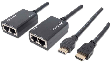 Manhattan Extensor de HDMI por Cat5e/Cat6 audio/vídeo extendedores Transmisor y receptor de red Cat5e, Cat6 30 m Si