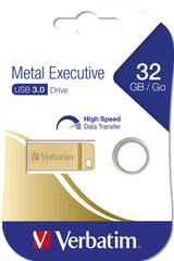 Verbatim Metal Executive 32 GB - USB 3.0 Drive – Gold Memoria Flash 32 GB USB tipo A 3.2 Gen 1 (3.1 Gen 1) 80 MB/s