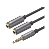 Ugreen 30619 cable de audio 0,2 m 3,5mm 2 x 3.5mm Negro, Gris