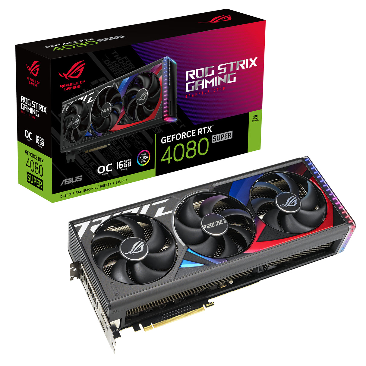 ASUS ROG-STRIX-RTX4080S-O16G-GAMING tarjetas gráficas Si 10420 NVIDIA GeForce RTX 4080 SUPER