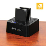 StarTech.com Duplicador Clonador Autónomo de Discos Duros o SSD SATA - Copiador de 2 Bahías - Base de Acoplamiento USB 3