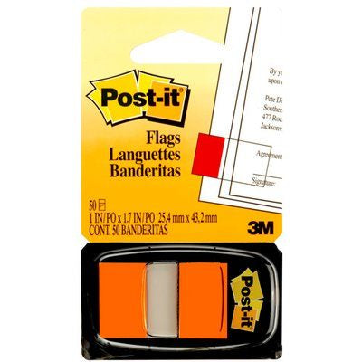 3M 680-4 banderas autoadhesivas Naranja 25,4 mm 43,2 mm 50 hojas