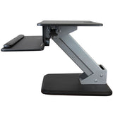 StarTech.com Estación de Trabajo de Pie y Sentado Muebles y soportes para dispositivos multimedia Negro, Plata Panel pla