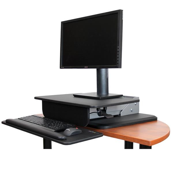 StarTech.com Estación de Trabajo de Pie y Sentado Muebles y soportes para dispositivos multimedia Negro, Plata Panel pla