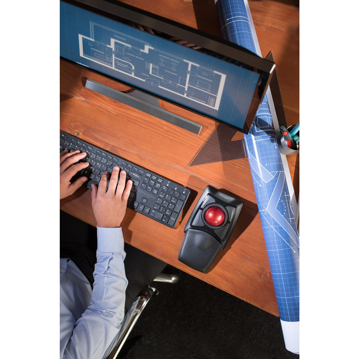 Kensington Expert Mouse Trackball inalámbrico Ratón Inalámbrico RF Wireless + Bluetooth Óptico 400 DPI