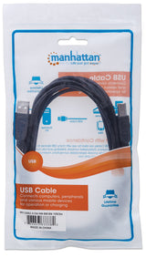 Manhattan Cable USB-A a USB-B, 3 m, macho a macho, 480 Mbps (USB 2.0), negro, garantía de por vida, equivalente a USB2HAB3M Cable USB 2.0 USB A USB B Macho/Macho