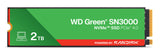 WD SSD Interno Green SN3000 2TB M.2 2280 NVMe PCIe Gen4, 5000 MB/s Lectura, 4200 MB/s Escritura