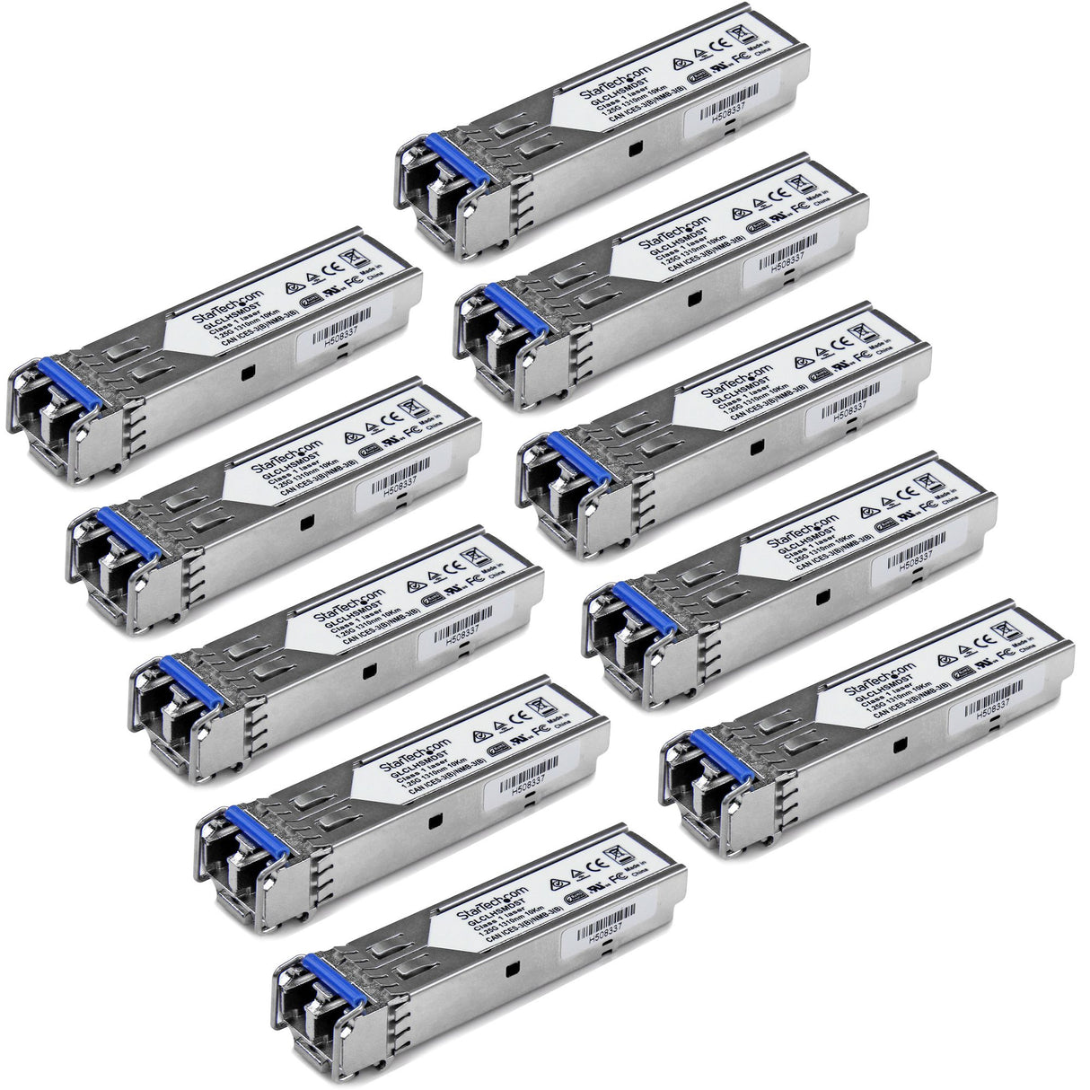 StarTech.com Paquete de 10 Módulos SFP Compatibles con Cisco GLC-LH-SMD - 1000BASE-LX/LH - Fibra Monomodo 1GbE - SFP Ethernet Gigabit 1Gb - LC - 10km - Cisco Firepower/ASR920/IE2000 DDM módulos de red del transceptor LH, LX 1250 Mbit/s SFP Si
