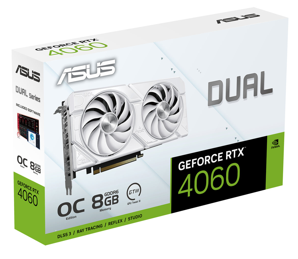 ASUS DUAL-RTX4060-O8G-EVO-WHITE tarjetas gráficas Si 3072 NVIDIA GeForce RTX 4060