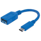 Manhattan Cable para Dispositivos USB-C de SúperVelocidad Cable USB 3.2 Gen 1 (3.1 Gen 1) USB C USB A Macho/Hembra