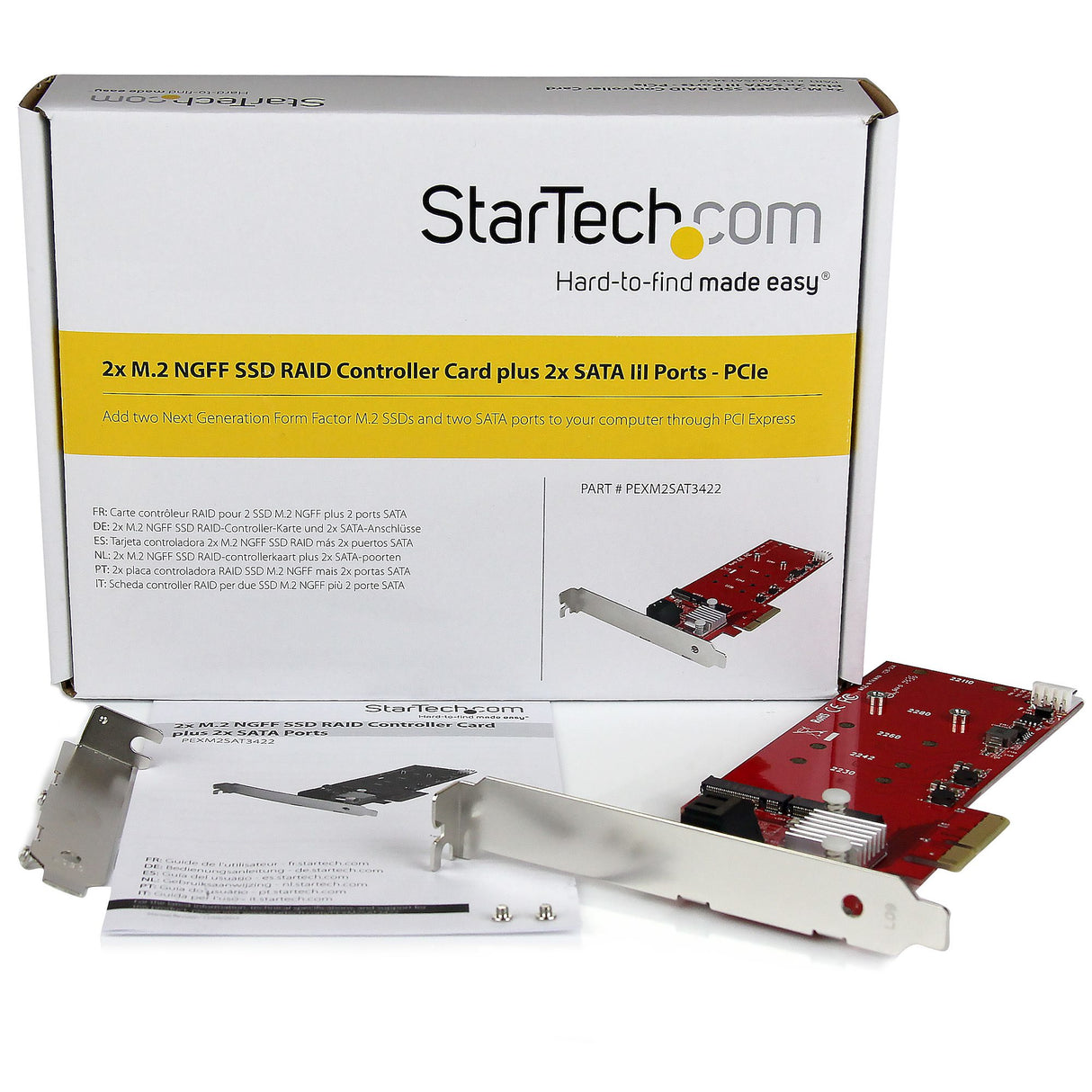 StarTech.com Tarjeta PCI Express Controladora de 2x SSD NGFF M.2 y 2x Puertos SATA III Tarjetas y adaptadores de interfa